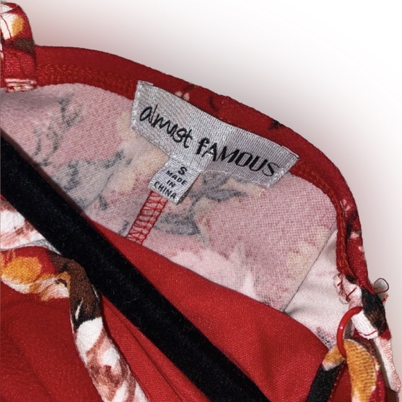 NEW Almost Famous Red Floral Midi Dress - Picture 5 of 5